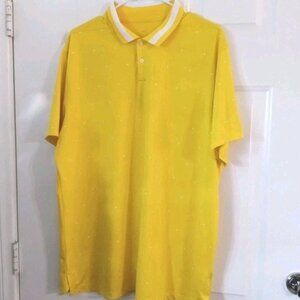 Nike Dri-Fit Polo Shirt Men's XL Bright Yellow Short Sleeve Golf Athletic